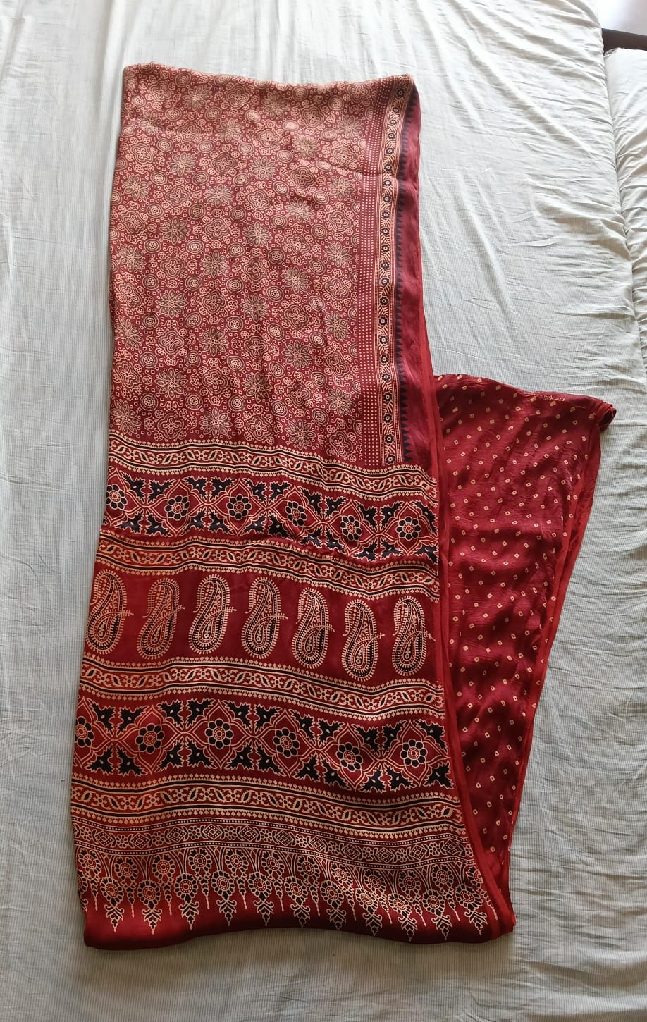 Ajrak Print Saree Ajrak Print Saree - Image 3