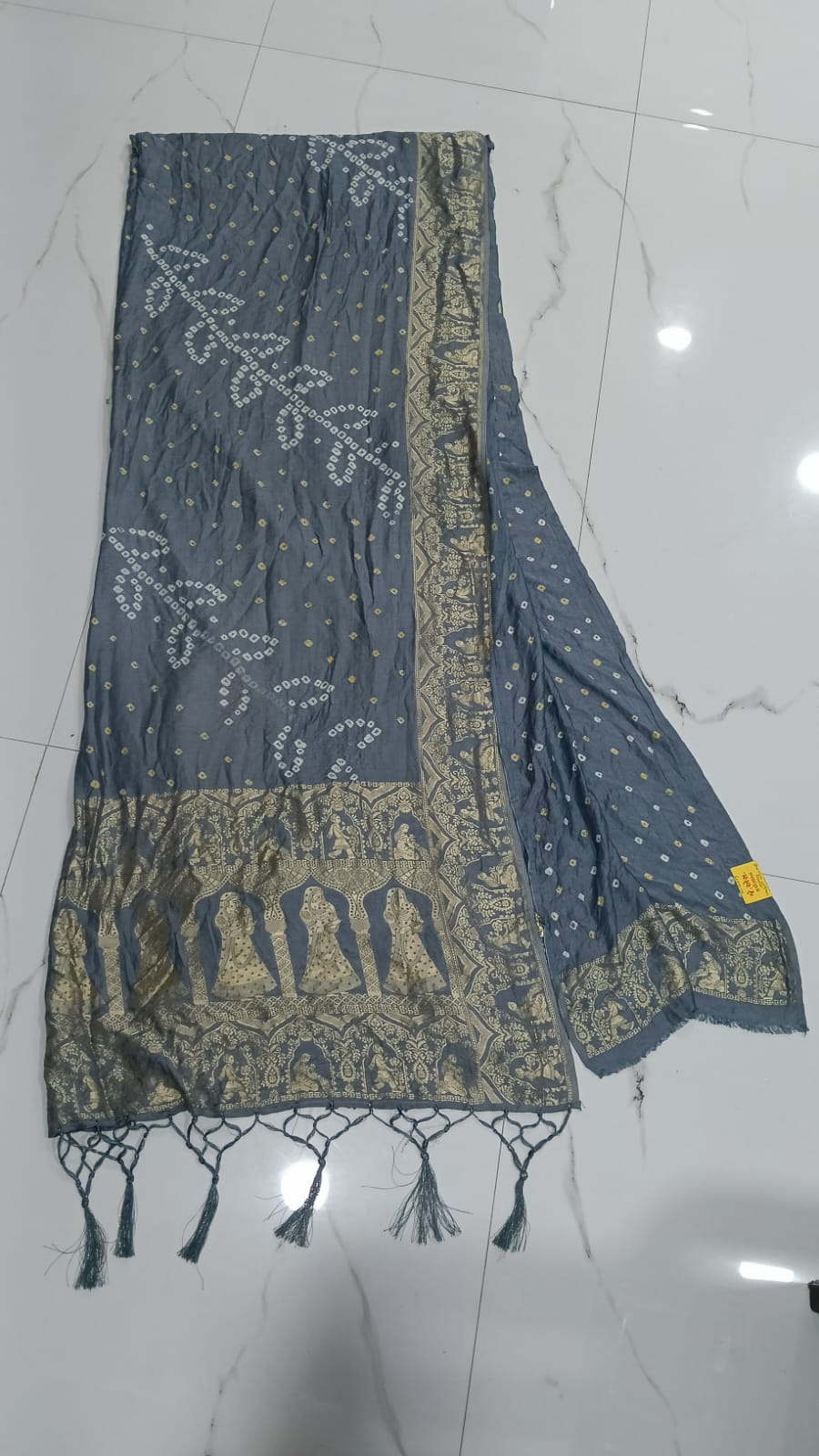 Gaji Silk Fancy Border Saree In Grey Shade Gaji Silk Fancy Border Saree - Image 2